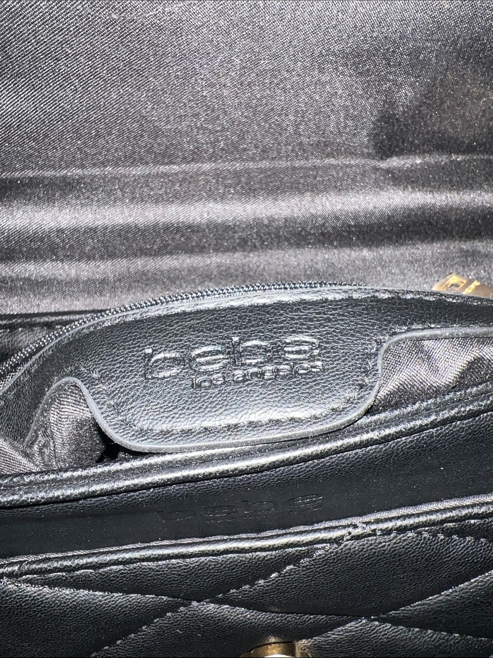 bebe Black Quilted Crossbody with Gold Chain and Logo - Picture 3 of 5